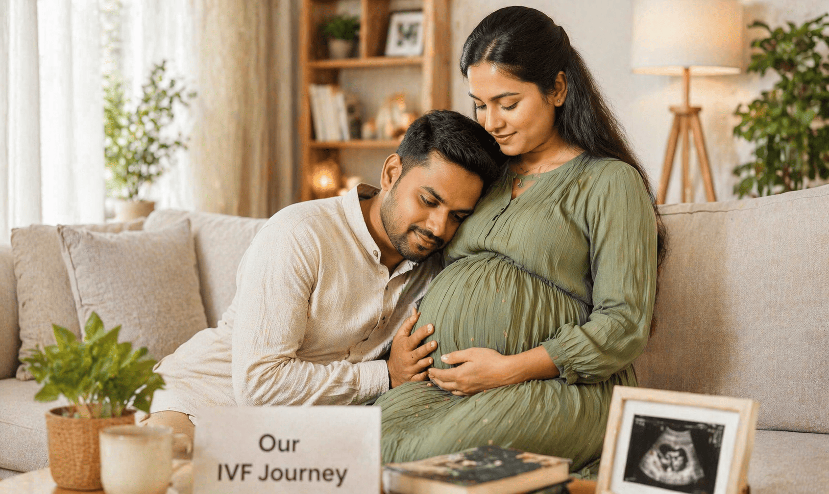 Joyful celebration after successful fertility treatment